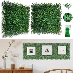 lot 9149 image: Bybeton Artificial Grass Wall Panels 10x 10 (10Pcs), Extra-Dense for True Privacy, UV-Resistant Faux Boxwood Hedge for Outdoor Fence & Greenery Backdrop
