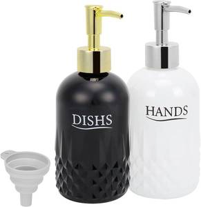 lot 9226 image: Glass Soap Dispenser Set, Refillable Dish Soap Pump Dispenser, Kitchen Bathroom Counter Shampoo Conditioner Dispenser (Pump Dispenser Only)