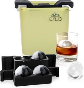 lot 9236 image: Clear Ice Cube Maker  4 Large Transparent Ice Cubes for Whiskey and Cocktails   Premium Silicone Tray for Crystal-Clear Ice at Home