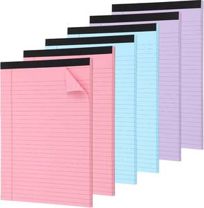 lot 9257 image: Honoson 6 Pack Legal Pads 8.5 x 11 College Ruled Colored Notepad 600 Sheets Wide Ruled Writing Pads 100 Sheetspad Lined Paper Bulk for Office School Classroom Teacher Students Supplies, 3 Colors