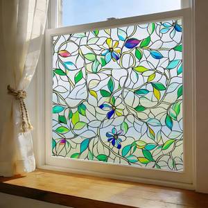 lot 9266 image: TWO ROLLS - Window Film, Frosted Privacy, One Way Tint, UV Block, Heat Insulation, Anti-Glare, Static Cling, Renter Friendly for Home Bathroom Door