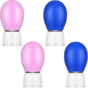 lot 9268 image: 4Pcs Facial Cupping Therapy Set, Silicone Face Cupping Cups Tool, Anti Cellulite Cup Silicone Vacuum Suction for Eye Face Vacuum Massager