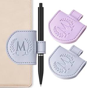 lot 9306 image: 3 Boxes Personalized Magnetic Bookmark Pen Holder, 2 Pcs Letter Custom Book Mark Journal Clip, Gifts for Book Lovers Reading Women, Various Colors, Letters K, S, and L