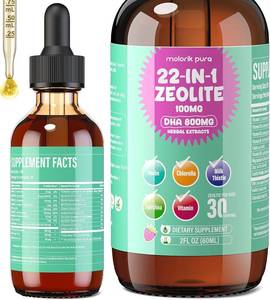 lot 9315 image: Zeolite Detox for Kids and Adults, Herbal Detox with 800mg DHA, 500mg Inulin, Probiotics & Vitamin B12, D3, C, B6, Cilantro Extract Cleanse to Support Brain, Immune, Gut, Energy, Berry Flavor, 60ML