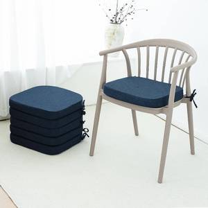 lot 9332 image: C-Hopetree Indoor Outdoor Dining Chair Cushions with Ties, Seat Pads for Kitchen with Washable Cover and Non-Slip Bottom, High-Resilient Foam, Waterproof, 17 x 16 x 2, Navy Blue, Set of 6