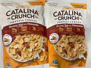 lot 9348 image: 2 Bags Catalina Crunch Protein Cereal Honey Nut with Almonds, 8 oz
