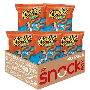 lot 9351 image: Cheetos Cheese Flavored Snacks, Puffs, 0.875 Ounce (Pack of 40)