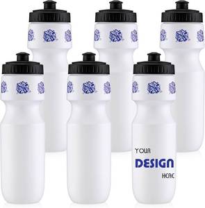 lot 9395 image: Talltalk 6 Pack Cheerleader Gift Bulk Cheer Water Bottles Cheerleading Plastic Squeeze Sports Tumbler Cups with Pull Top Cap Reusable for Cheer Sports Party Favors Team Gifts Bags Fillers(Blue)