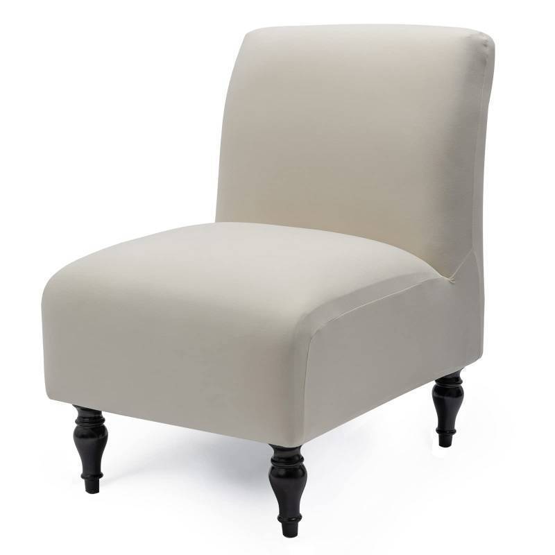 lot 55546 image: Armless Accent Slipper Chair Cover Slipcover,Stretch Spandex Removable Jacquard Fabric Non-Slip Cover for Accent Chair Without Arms Furniture Protector for Living Dining Room(Beige, 1) - Retail $18