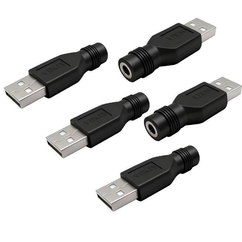 lot 55552 image: 5pcs USB Male to DC 4.0x1.7mm Female 12V 3A Connector Power Adapter - Retail $9