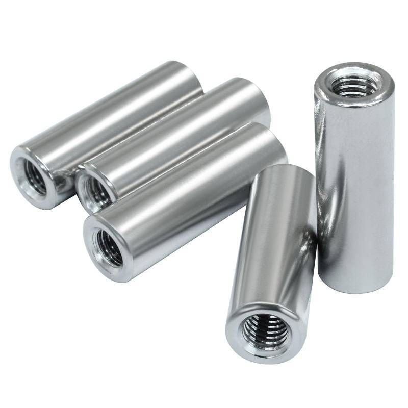 lot 55557 image: 5 Pcs M6 Coupling Nut, Stainless Steel Round Sleeve Stud Nut Threaded Hardware, Connecting Rod Nuts for Bracket, Camera Pan, Lamp Bracket 30mm Height - Retail $7