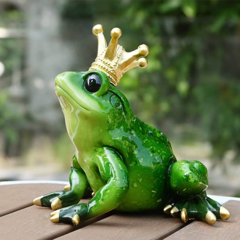 lot 55575 image: Frog Crown Prince Prime Bedroom Ornament Collectible Cute Figurine Statue Home Office Desk Bookcases Decorations Gifts for Women Sister Lover Room Baby Shower Decor Cake Topper - Retail $26