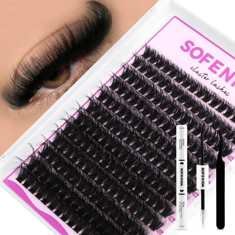 lot 55634 image: Lash Clusters Kit 80D Lash Clusters Kit 10-18mm Volume Eyelash Clusters D Curly Cluster Eyelash Extensions 3D Wispy Lashes Cluster DIY Lash Extension Kit(80D-10-18MIX Thick Kit) missing some lashes. See pic for reference - Retail $10
