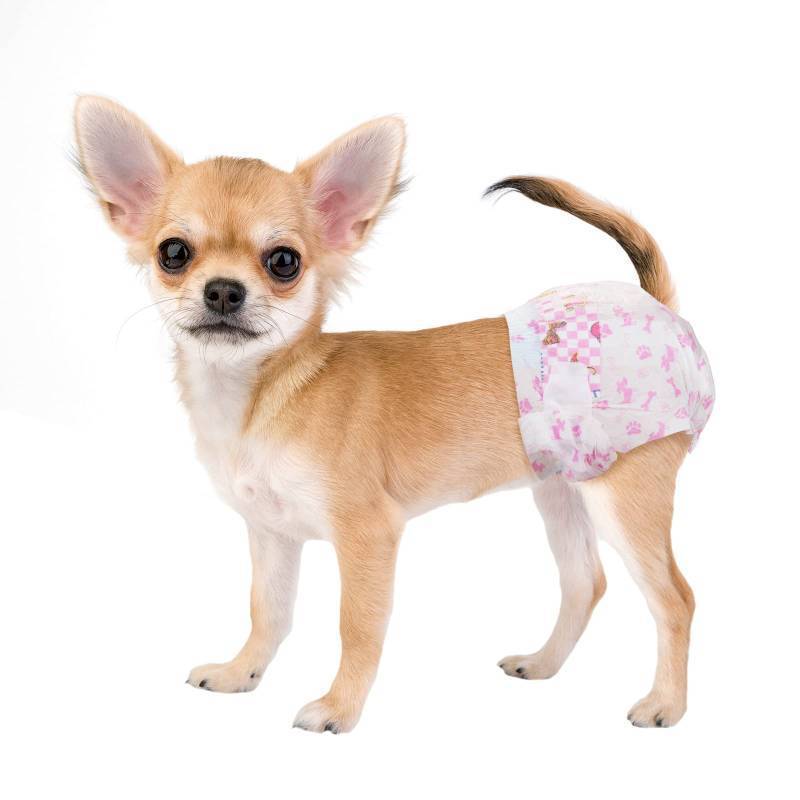lot 55642 image: Disposable Dog Diapers Female, Super Absorbent Doggie Diaper, Rapid-Dry Gel Technology Puppy Diapers, Leak-Proof Fit for Cat Doggy in Heat, Excitable Urination, Incontinence, XX-Small - Retail $21