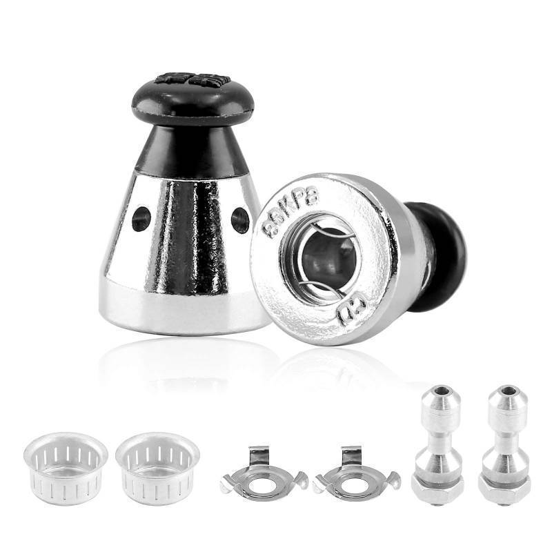 lot 55650 image: 2PCS Universal Pressure Cooker Relief Jigger Valve with Exhaust Rod, Safe and Anti-blocking, Regulator Weight Pressure Control 80KPA - Retail $7