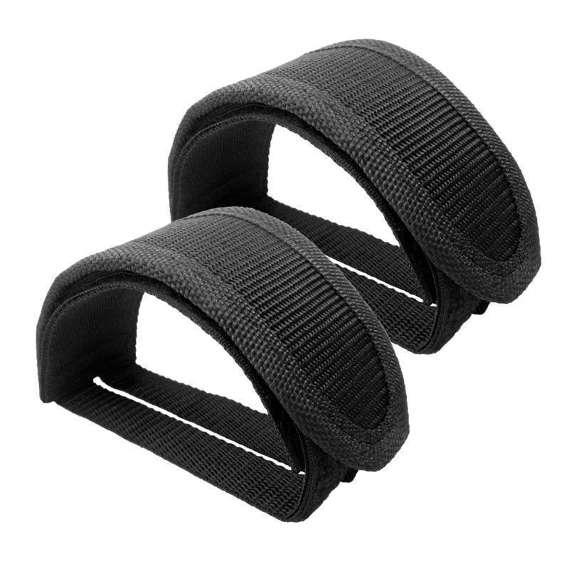 lot 55673 image: 1 Pair Bike Pedal Strap Toe Clips Straps Tape Adjustable Anti-Slip Double Adhesive Bicycle Feet Straps - Black - Retail $6
