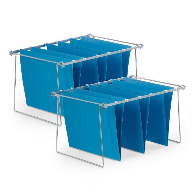 lot 55729 image: Blue Summit Hanging File Bars For File Cabinet, Letter Size, 13x17.5, Metal Files Holder Bars on Desktop, File Drawer Organizer Insert, Filing Cabinet Organizer Insert, Set of 2 - Retail $17