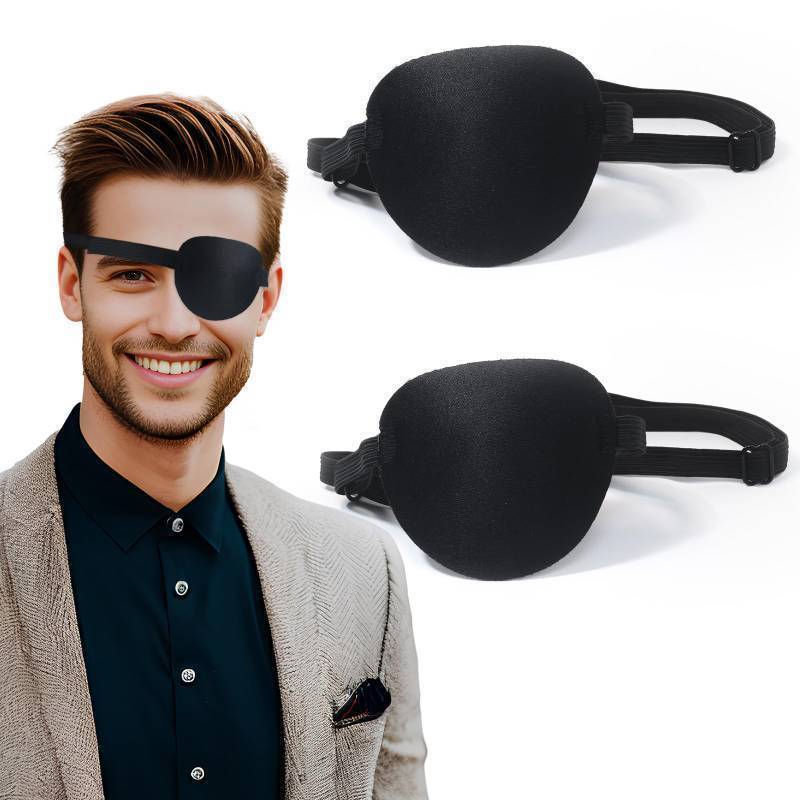 lot 15554 image: Eye Patch,1Pcs Eye Patches for Adults, Adjustable Lazy Pirate Eye Patch for Left or Right Eyes, Reusable Eye Cover for Cosplay Pirate Costume - Retail $5