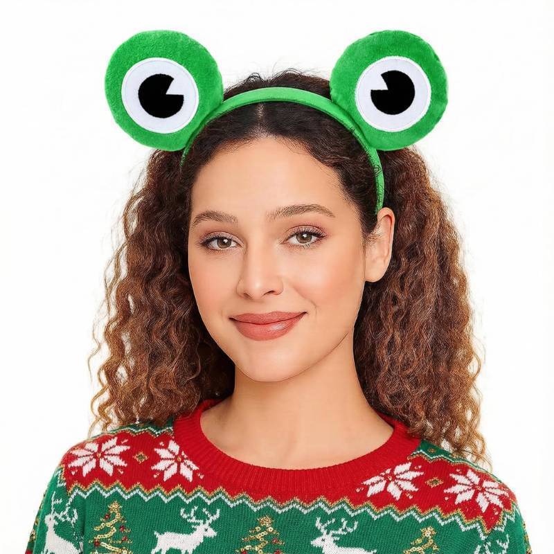 lot 15571 image: Frog Headband, Frog Costume Animal Ears Headband for Halloween Festival Theme Party Cosplay Animal Costume - Retail $8