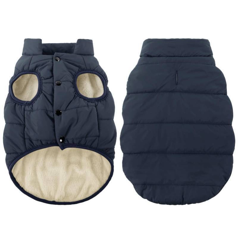 lot 15620 image: Dog Winter Coat - Waterproof Windproof Dog Jacket, Warm Snowproof Doggie Puffer Vest for Cold Weather, Lightweight Snow Coats for Small Medium Large Dogs(M, Blue) - Retail $30