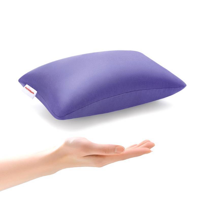 lot 15648 image: Small Pillow 11x7x2.5 for Camping and Traveling with Name Tag Mini Tiny Pillow for Toddler Sleeping and Chair Car Air Nap Neck Lumbar Knee Rest Pillows, Lavender - Retail $10