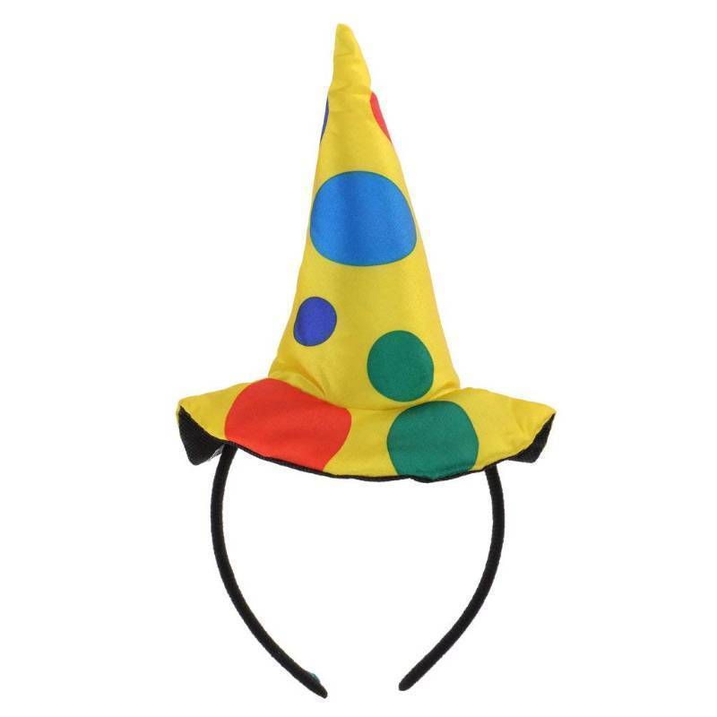 lot 15724 image: Clown Hat Headband Jumbo Polka Dots Headwear for Halloween, Carnival, Circus Costume Props - B - Retail $13