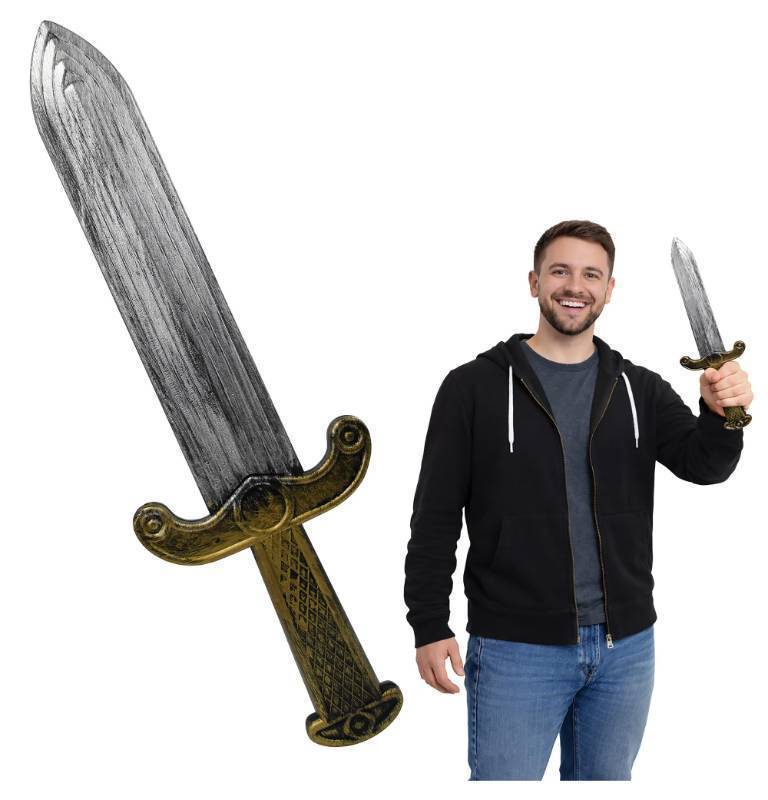 lot 35163 image: Nicky Bigs Novelties Plastic Sword, Fake Roman Sword, Fake Dagger, Medieval Dagger, Pirate Sword for Adults - Retail $7