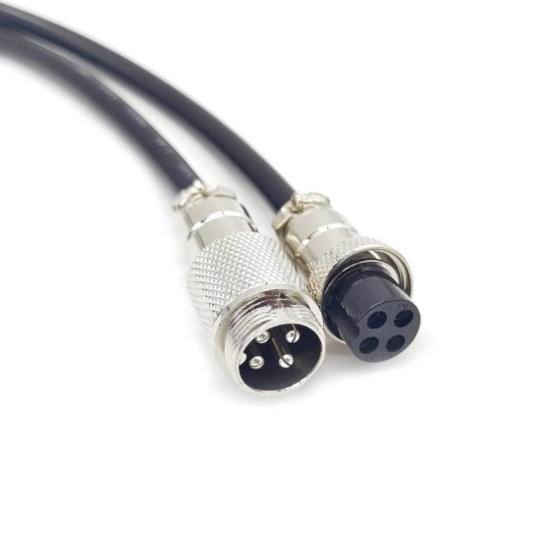 lot 61801 image: 6.56 ft GX16 4 Pin Cable Male to Female Head Aviation Cordset, GX16 4 Pin Panel Mount Circular Metal Aviation Connector Adapter Female to Male 20AWG (2M) - Retail $9