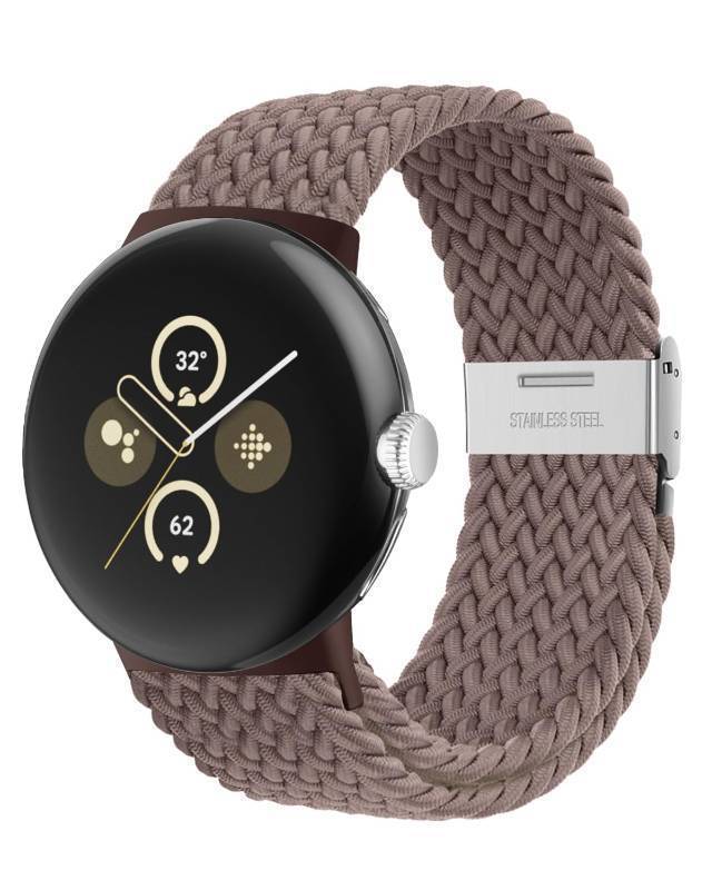 lot 35224 image: Stretchy Braided Bands Compatible with Google Pixel Watch 4 3 41mmPixel Watch 2 BandGoogle Pixel Watch Band - Upgraded Connector - Elastic Nylon Breathable Sport Straps for Women Men (Smoky Purple) - Retail $10