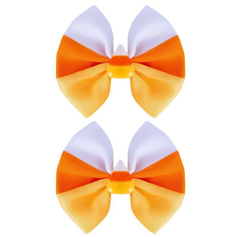 lot 35307 image: Hair Bows for Girls - Candy Corn Hair Bow Clips Thanksgiving Hair Bows Alligator Clips Barrettes Fall Autumn Holiday Hair Accessory for Women Girls Teens - Retail $10