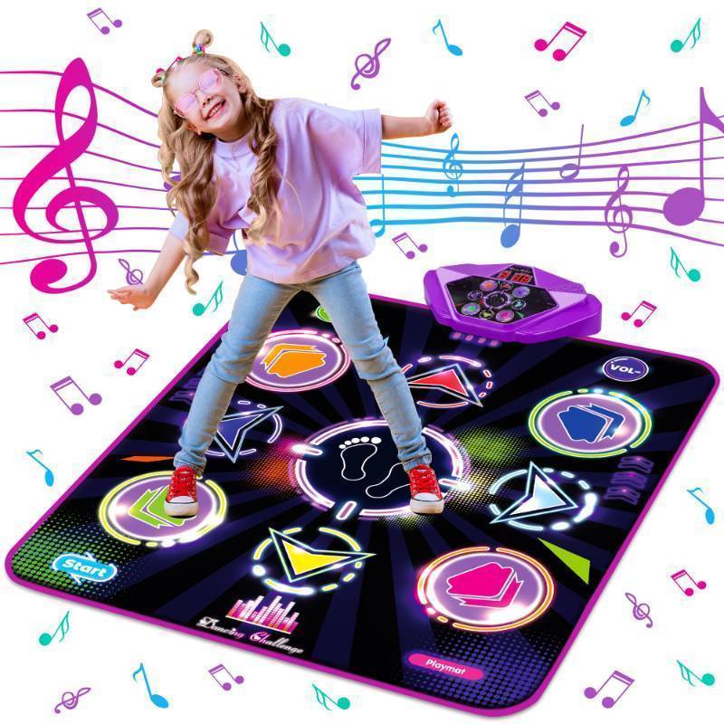 lot 35409 image: Dance Mat for Kids, Adjustable Volume, Built-in Music, 5 Game Modes, Dancing Game Pad for 3 4 5 6 7 8 Year Old Girls Boys, Dance Toys Gifts, Perfect Xmas Birthday Gift - Retail $40
