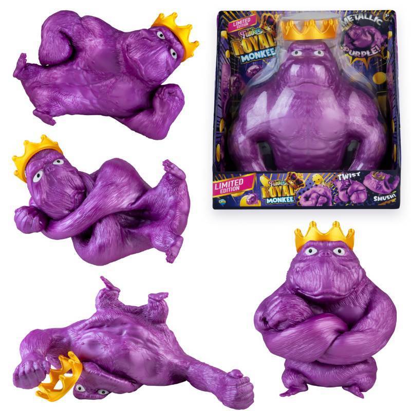lot 26886 image: Royal Funkee Monkee Jumbo Squishy Monkey Toy - Numbered Limited Edition (2500 Produced) - Big 4.5 Pound Metallic Purple Stretchy Gorilla - Collectible Splat Monkey Stress Toy for Kids and Adults - Retail $35