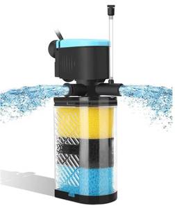 lot 27282 image: AquaMiracle Aquarium Filter 3-Stage in-Tank Filter Internal Fish Tank Filter Turtle Filter for 40-70 Gallon Fish Tanks with Dual Water Outlet & Aeration - Retail $23