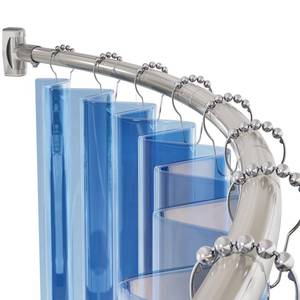 lot 27285 image: 20-84 Inches Arched Curved Shower Curtain Rod, Heavy Duty Shower Rod Rust Proof Bathroom Curtain Rod, Adjustable Telescoping Design Easy Segmented Installation, Need to Drill, Nickel - Retail $23