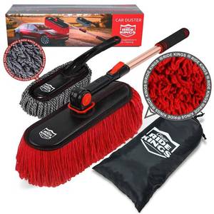 lot 27294 image: Car Duster Exterior Scratch Free, Car Dust Brush with Extendable Telescoping Handle to Remove Dust Pollen, Duster for Car, Truck, RV and Motorcycle, Large Auto Mop Duster Head, Wax Cotton Hair - Retail $35