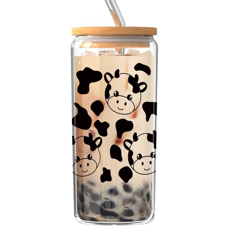 lot 22747 image: Cute Cat Gifts for Lovers & Moms, Unique Funny Themed Coffee Cups, 20oz Glass, BFF & Coworker Gift, Cat Lady Merch