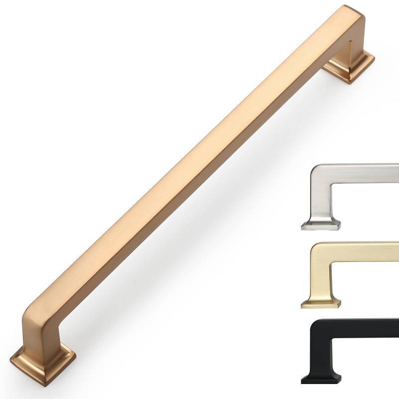 lot 22748 image: 9BUILD 10 Pack 7.5 Inch Cabinet Handles - Champagne Bronze Cabinet Pulls for Kitchen and Dresser one opened all others are sealed.   - Retail $54