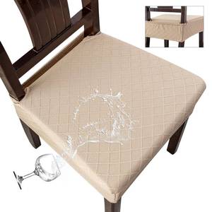 lot 22940 image: Genina Waterproof Seat Covers for Chairs Seat Covers for Dining Room Chair Slipcovers Kitchen Chair Covers Dining Chair Covers Set of 4 - Retail $20
