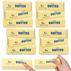 lot 22941 image: JolliLudo 7 Pcs Butter Squeeze Soft Slow Rise Butter Sticks Squeeze Stress Relief Realistic Food Fidget Toys for Decompression Anxiety Relaxation (Trendy Style) - Retail $55