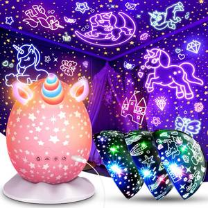 lot 22945 image: DEVRNEZ Unicorn Night Light Kids Toys, Birthday Gifts for 3 4 5 6 7 8 9 10 Years Old Girls, 3 in 1 Unicorns & Starry Sky & Sea World Night Projector for Kid Ages 3-12, Night Lamp for Bedroom Decor - Retail $20
