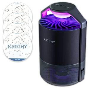 lot 32967 image: Katchy Flying Insect Trap Indoor Catcher & Killer for Mosquito, Fruit Fly, Gnat & Small Moth Non-Zapper with Suction & Blue Light Ideal for Indoor Spaces, Kitchen & Plants (Original, Black) - Retail $40