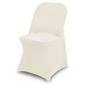 lot 33026 image: CYFFPKMN 10 Packs Ivory Biege Spandex Stretch Folding Chair Covers for Wedding Party,Universal Fitted Washable Dining Seat Slipcovers Protector Decoration for Holiday Banquet Celebration Event - Retail $30