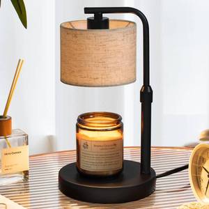 lot 33028 image: Candle Warmer Lamp with Timer, Dimmable Candle Wax Warmer with 2 Light Bulbs, Height Adjustable Electric Candle Light Scented Candles, Home Room Decor, Gifts for Women Mom - Retail $29