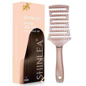 lot 33036 image: Curved Detangling Hair Brush, Vented Detangler Brush Faster Blow Drying, Wet Hair Brushes for Women, All Hair Types Wet Dry Curly Thick - Retail $13