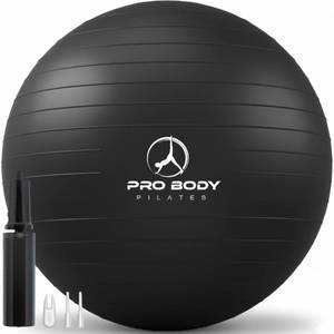lot 33042 image: ProBody Pilates Exercise Ball - Multiple Sizes Gym Grade Balance Ball for Fitness, Workout, Pregnancy & Physical Therapy, Stability Yoga Ball Chair (Black, 85 cm) - Retail $36