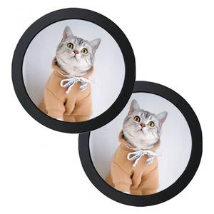 lot 33049 image: GRRONZEE 2 Pack Round Picture Frame 10 Inch Photo Frame Wall Hanging Picture Frames for Home Office Wall Decor, Black - Retail $25
