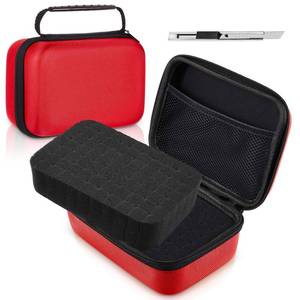 lot 33053 image: Relaxweex EVA Hard Case with Customizable Foam 7.8 x 6.3 x 3.5 Inch Protective EVA Carrying Case Shockproof Outdoor for Camera, Digital Products, Electronic Instruments with Knife, Red - Retail $22