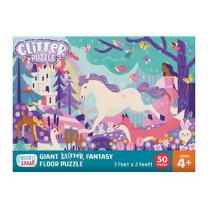 lot 33055 image: Chuckle & Roar Dinosaur Glow-in-The-Dark Floor Puzzle 50 Piece Giant Preschool Puzzle  Large Floor Puzzle for Kids Ages 3