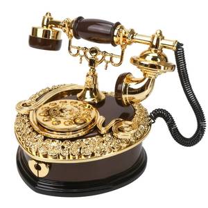 lot 33057 image: Big Telephone Trinkets 7x8 Vintage Musical Jewelry Box with Drawer, Heart Shaped Phone Music Boxes Retro Dial, Victorian Storage Cute Antique Gifts for Women Unique Style Home Decoration Shelf Decor - Retail $24
