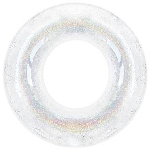 lot 42350 image: Polita Pool Float, Pool Floats Kids Summer Glitter Pool Tube with Confetti,Tube Pool Toys Beach Party, Transparent Inflatable Floating Tubes for Adults and Kids(Silver)